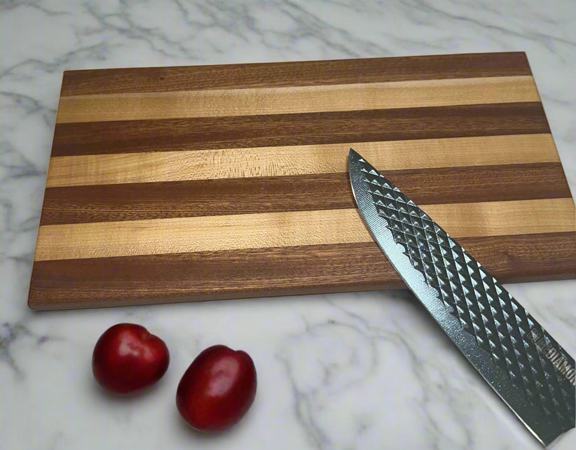 Maple & Sapele Cutting Board by Faithful Woodworks | 13” x 7”