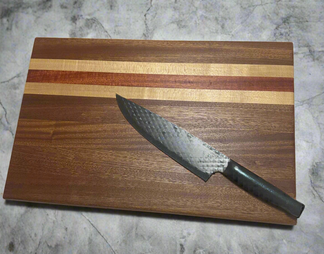 Sapele, Maple & Padauk Cutting Board 17x11