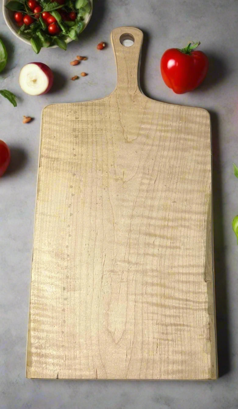 Curly Maple Charcuterie Board | Faithful Woodworks | Handmade Wood Serving Board | Mississippi