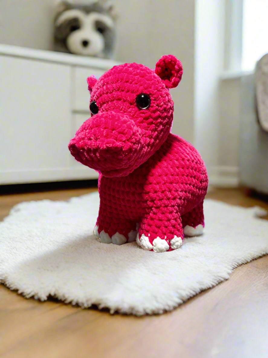 Handmade Hailey the Hippo Plush - Inclusive Crocheted Toy by Klassy Krafts