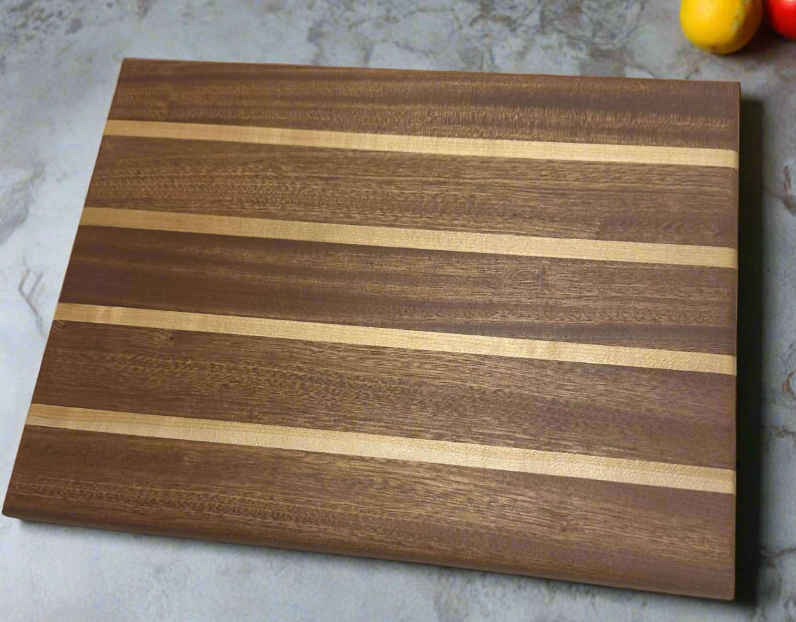 Sapele & Maple Cutting Board 13.5x10.5
