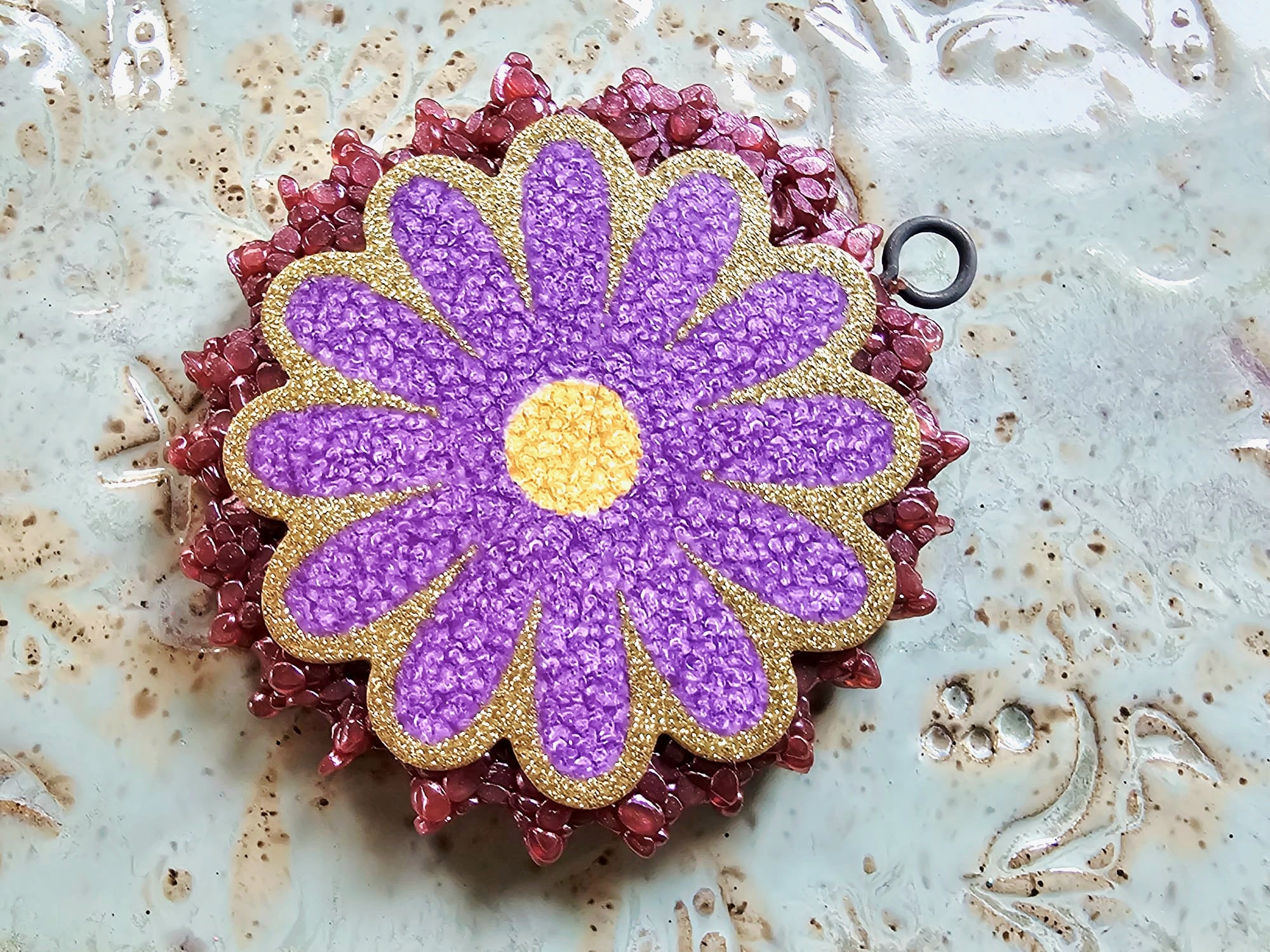 Large Purple Flower Car Freshie - Handmade Aroma Bead Air Freshener by Main Street Collective