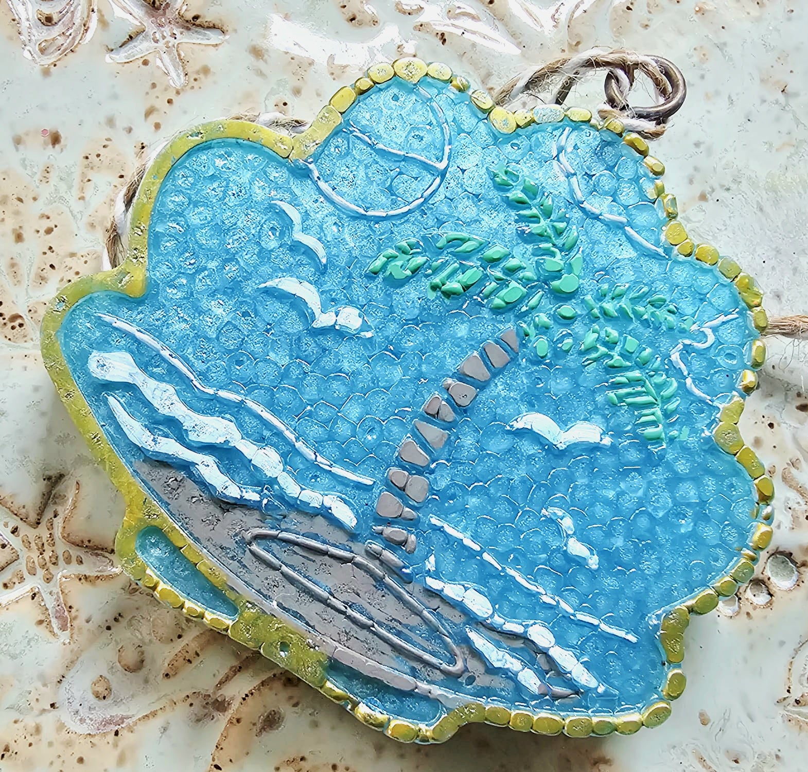 Ocean Scene Car Freshie - Handmade Beach Aroma Bead Air Freshener by Main Street Collective