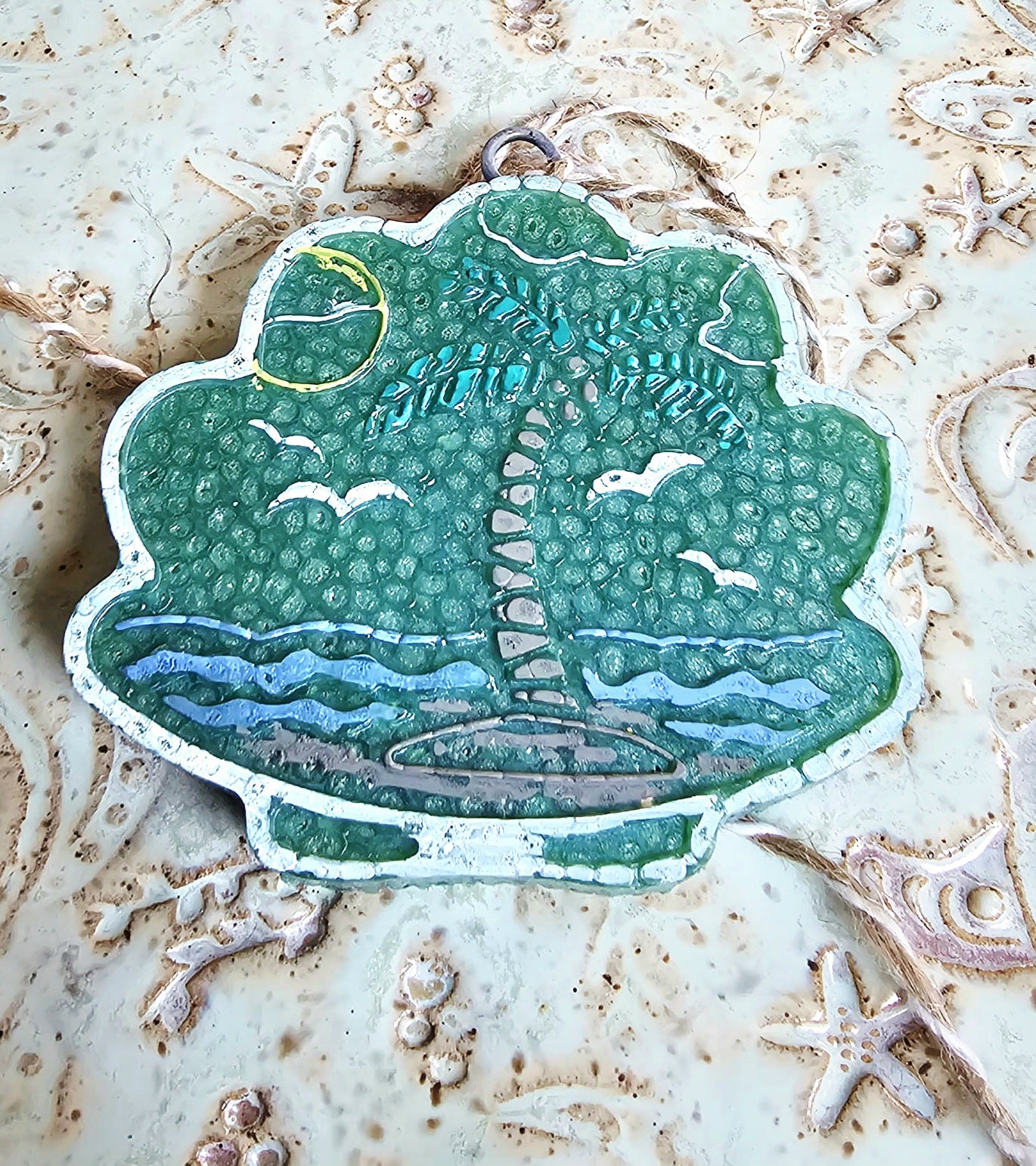 Ocean Scene Car Freshie: Handmade Beach Aroma Bead Air Freshener by Main Street Collective