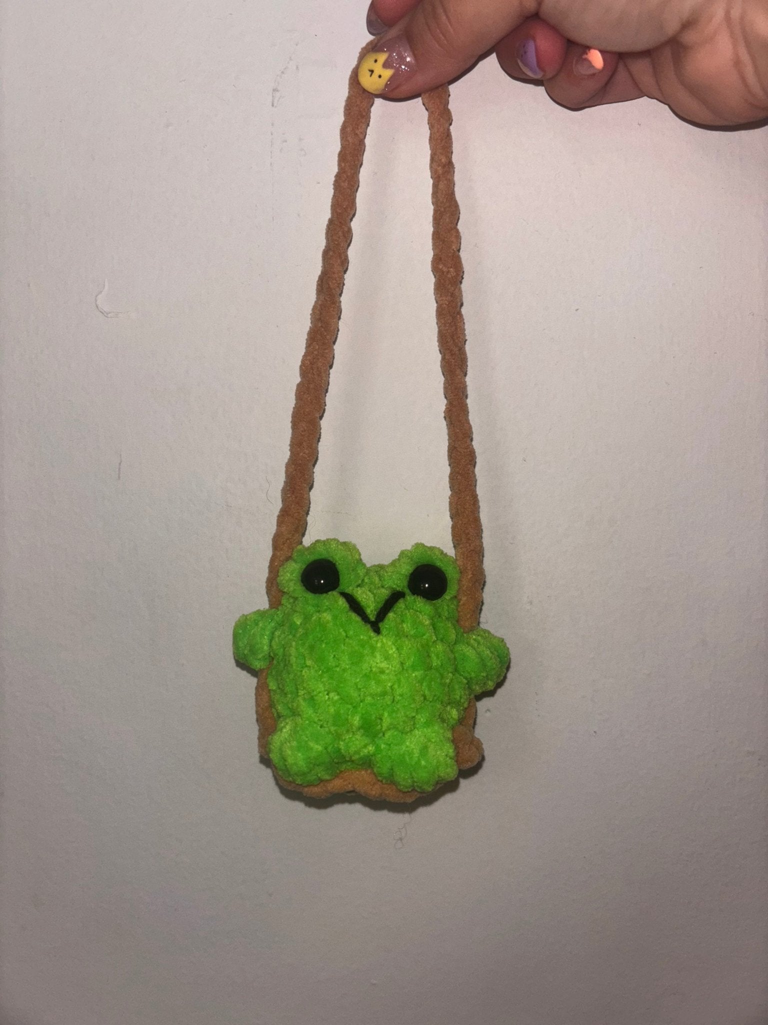 Crocheted Frog Car Charm: Main Street Collective's Adorable Rearview Mirror Accessory