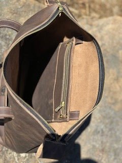 Brown Leather Zippered Purse - Main Street Collective - Concealed Carry