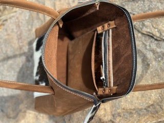 Cowhide Leather Zippered Purse by Main Street Collective