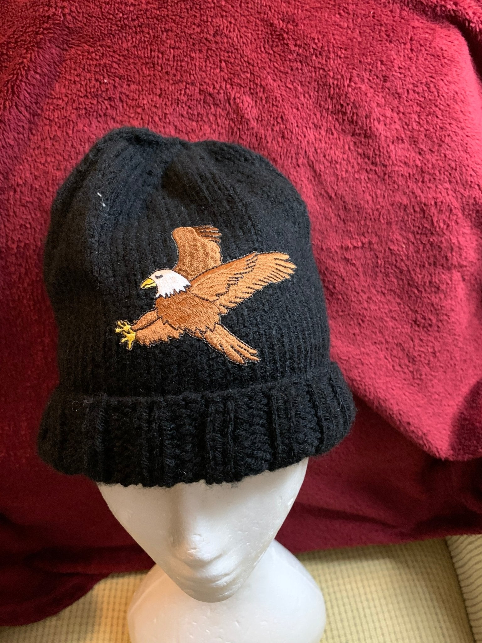 Black USM Beanie with Eagle - University of Southern Mississippi Hat