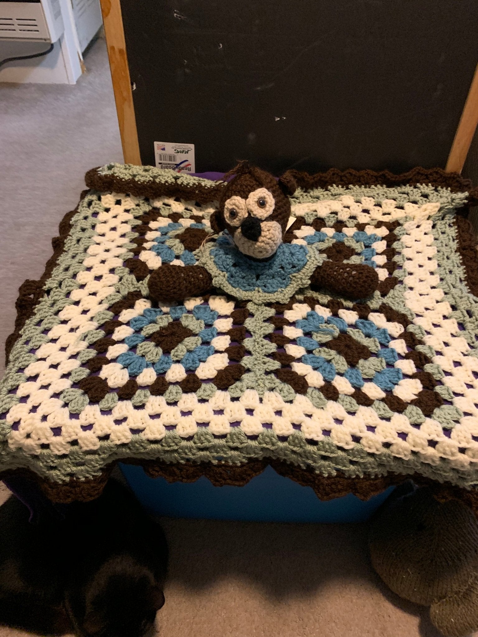 Crochet Monkey Granny Square Baby Blanket - Main Street Collective