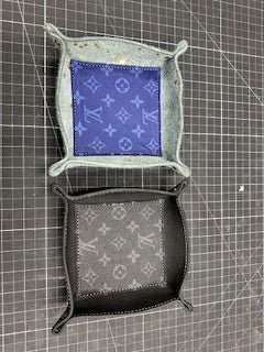 Louis Vuitton inspired Valet Trays: Black & Blue Leather Catchall Organizer Tray | Main Street Collective