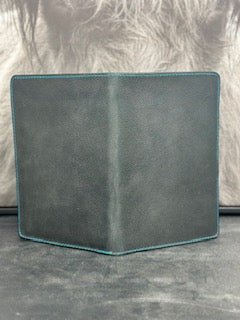 Handmade Leather Notebook - Main Street Collective - Padfolio with Business Card Holder - Gray