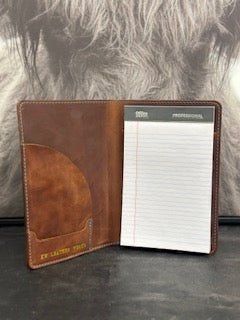 Handmade Leather Notepad Holder: Mini Padfolio with Business Card Slots - Main Street Collective