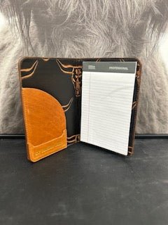Handmade Leather Notebook - Mini Padfolio with Card Slots - Main Street Collective
