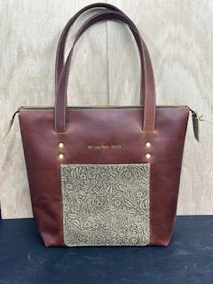 Handmade leather zippered tote purse: Main Street Collective