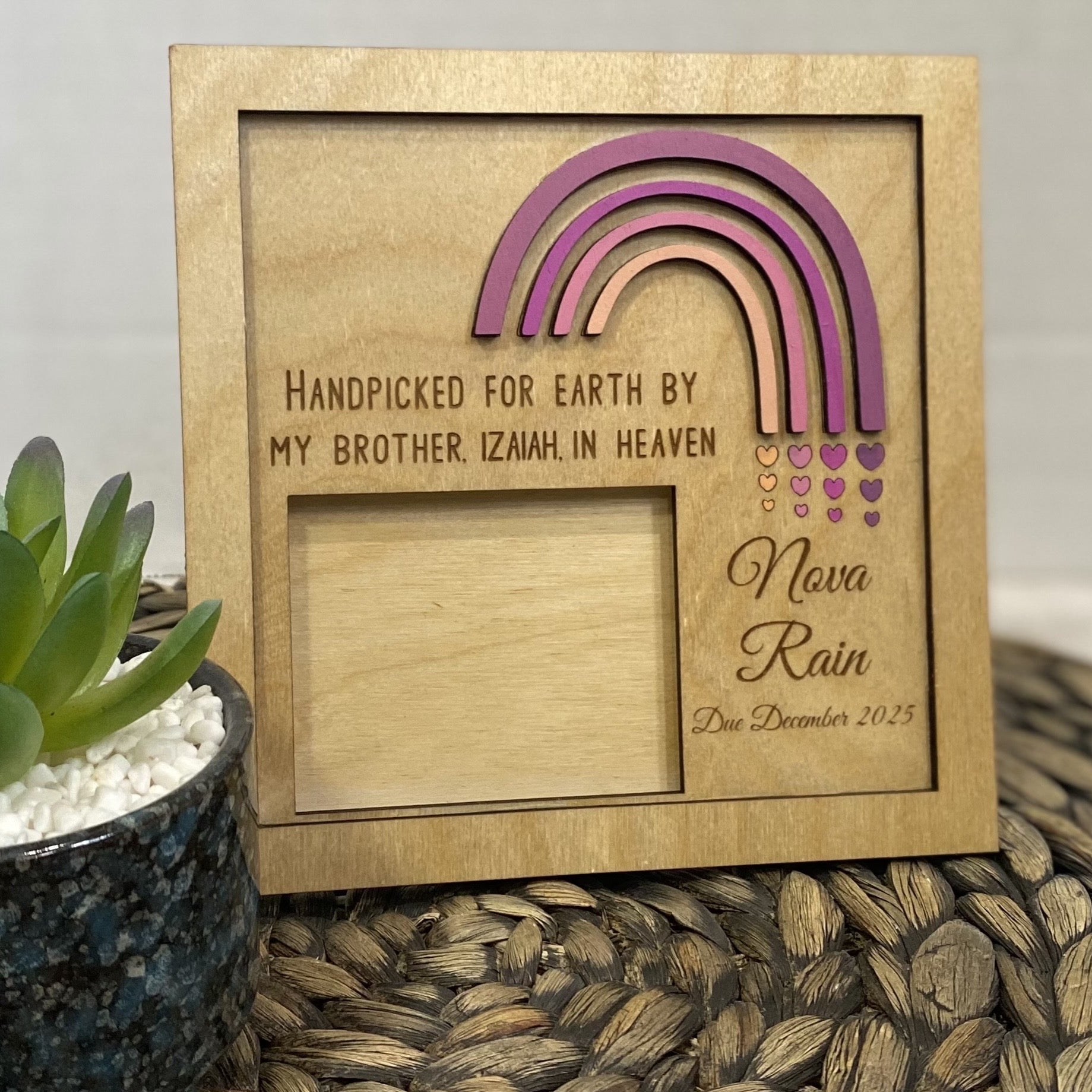 Rainbow Baby Ultrasound Frame: Handpicked by Brother Izaiah in Heaven memorial. Due December 2025