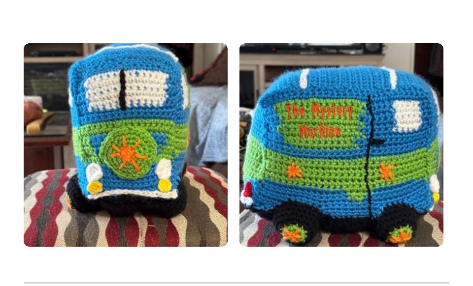 Crochet Scooby-Doo Mystery Machine Van - Handmade Collectible from Main Street Collective