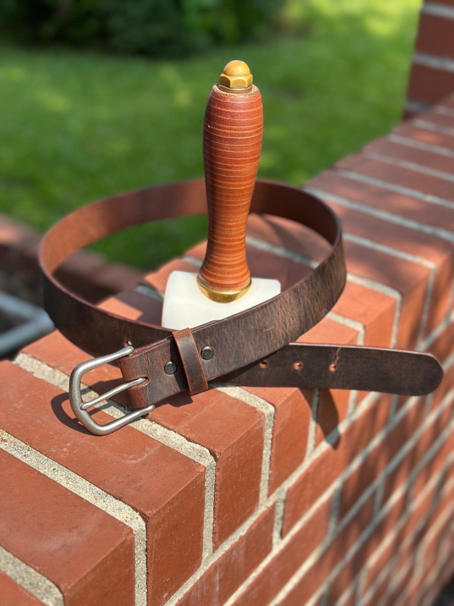 Handmade Leather Belt: Full-Grain, Custom Fit, Heavy-Duty Buckle - Men's & Women's