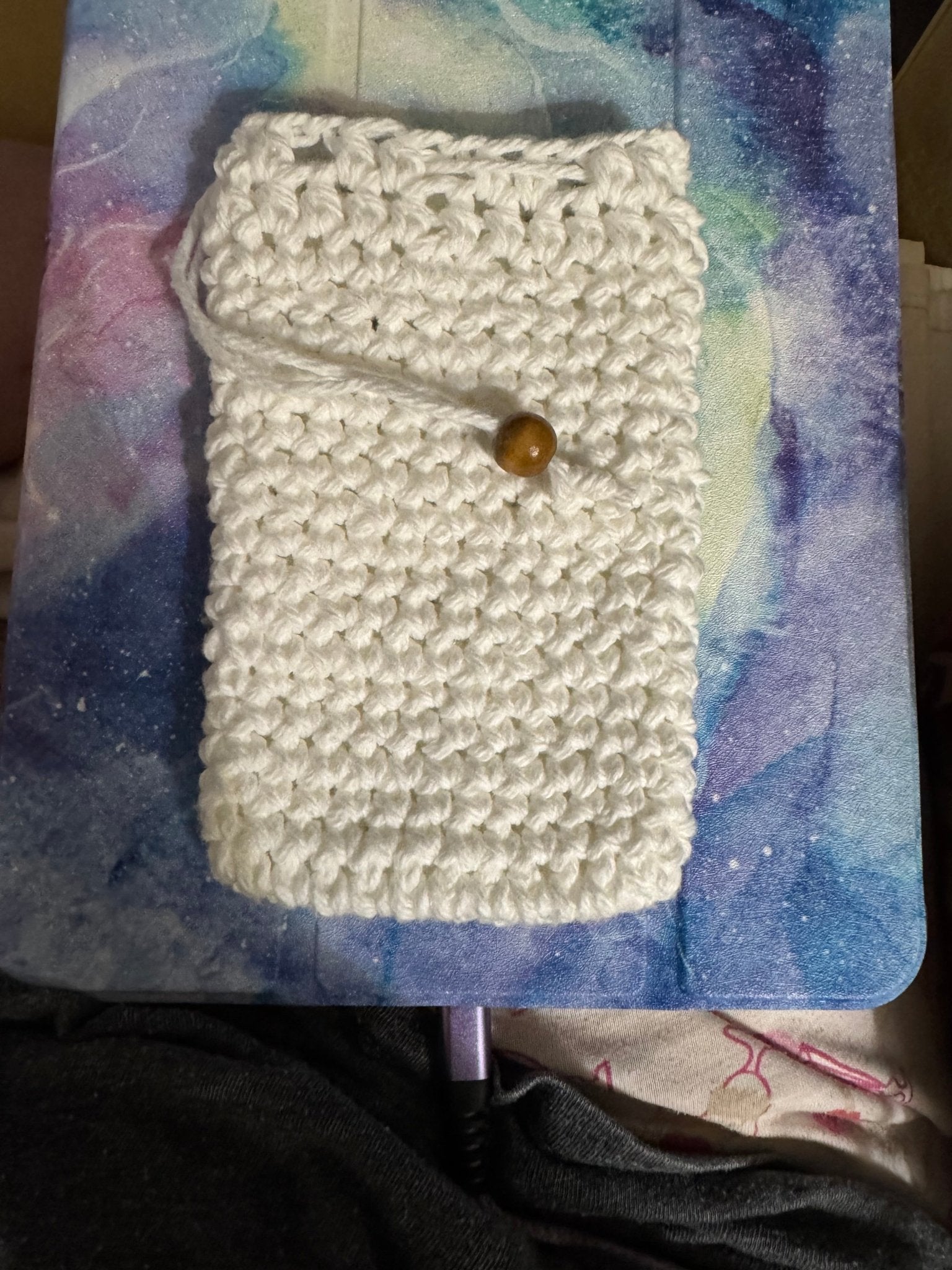 Handmade White Crochet Soap Saver Pouch - Eco-Friendly Bath Accessory by Main Street Collective