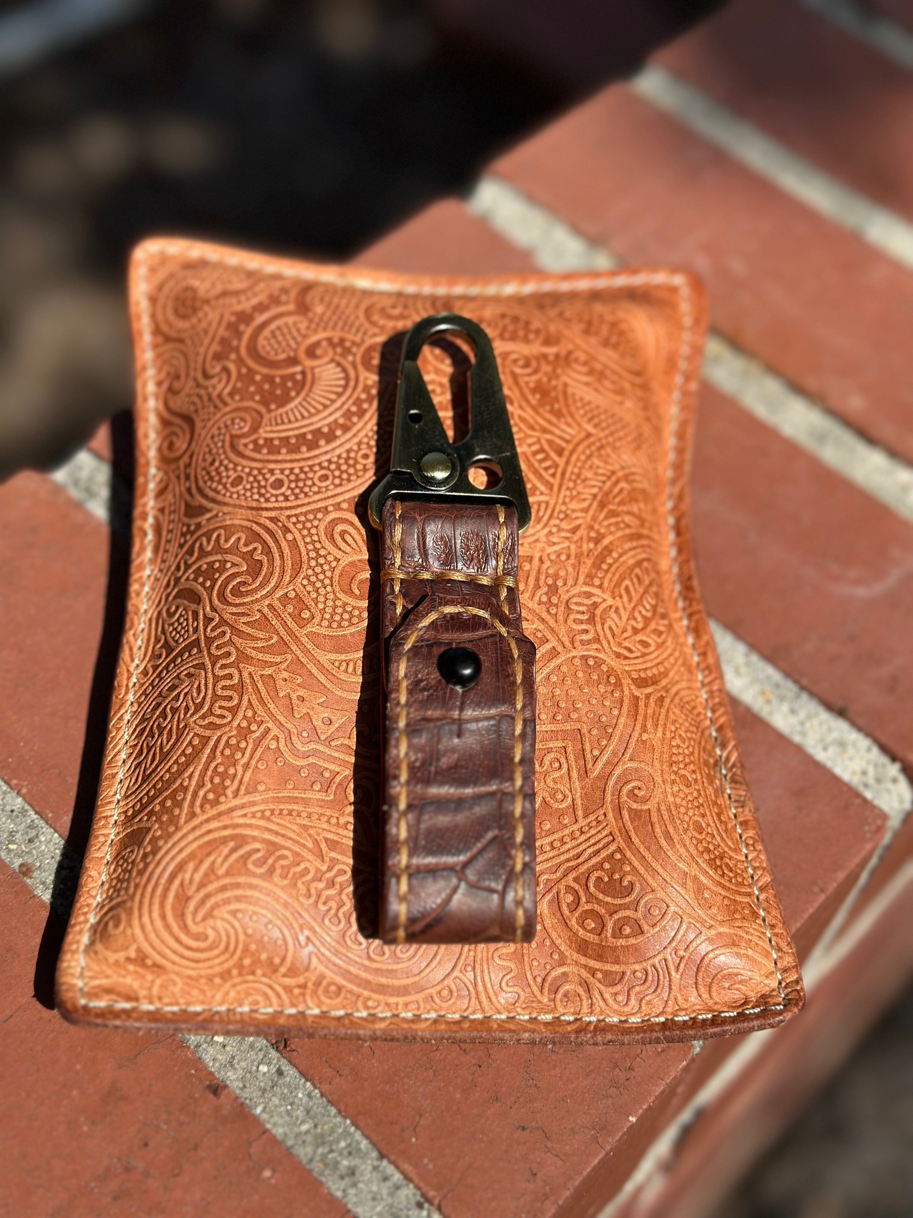 Handmade Leather Keychain: Rugged Full-Grain Design by Main Street Collective