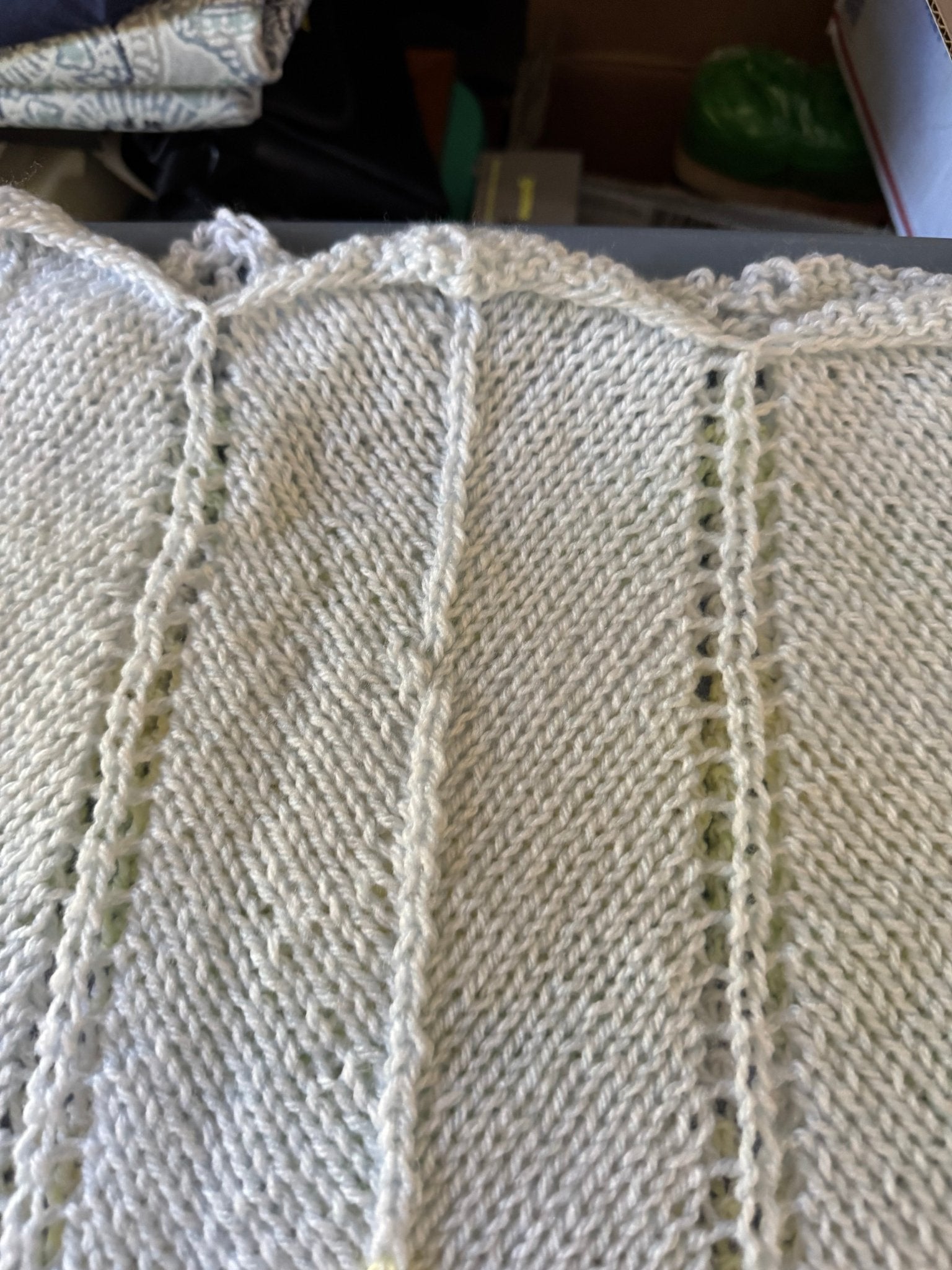 White Knitted Baby Blanket - Textured Knit Pattern Handmade Soft Cozy Design
