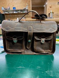 Brown Leather Laptop Bag with Pockets & Handle - Main Street Collective