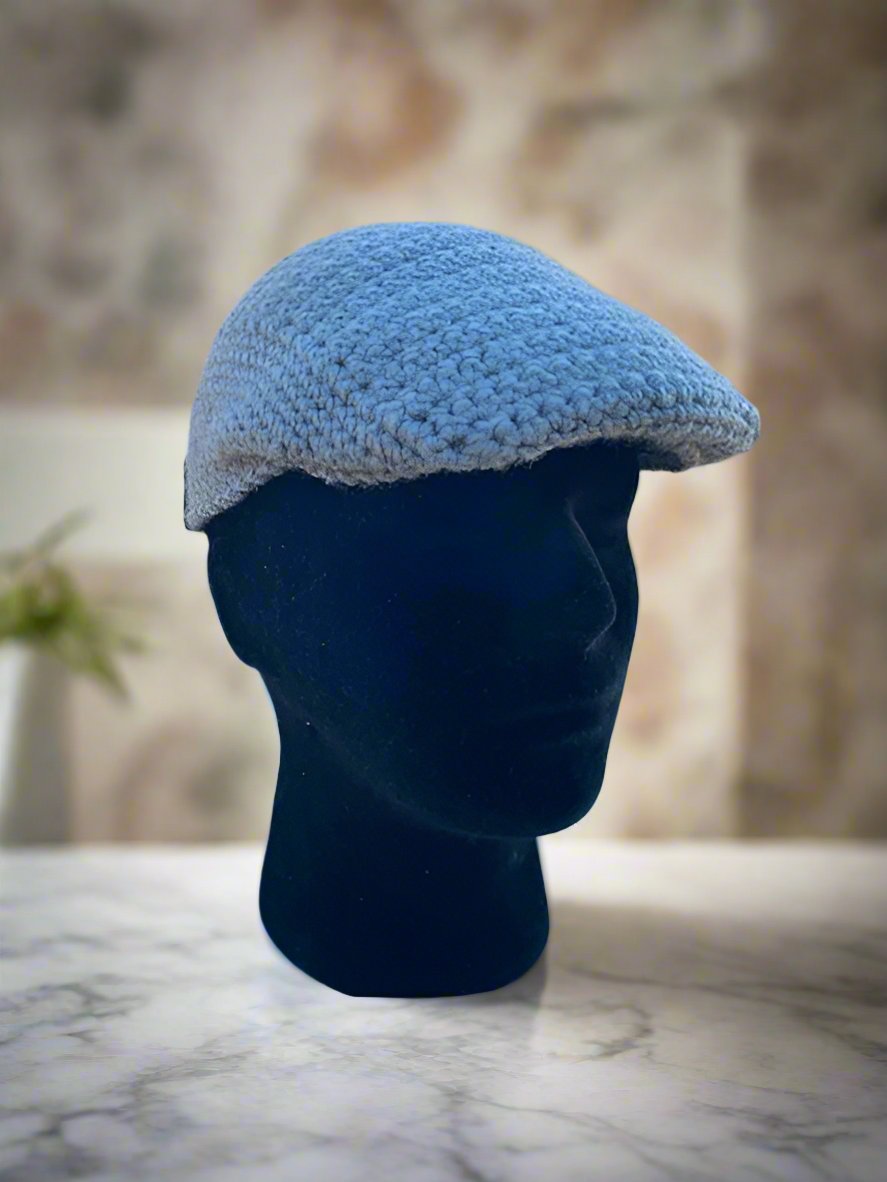 Handmade Crochet Newsboy Cap: Kangol Style Knit Hat by Main Street Collective - Stylish Knitwear for Teens & Adults