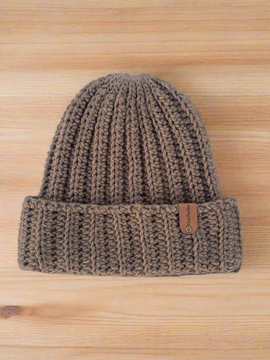 Handmade Crochet Cuffed Ribbed Beanie - Warm Winter Hat by Main Street Collective. Stylish and Cozy!