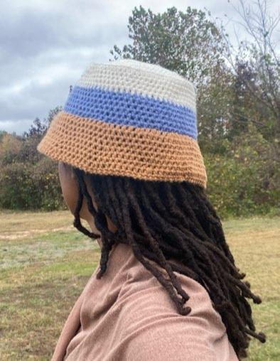 Handmade Crochet Bucket Hat: Multicolored Knit Cap by Main Street Collective