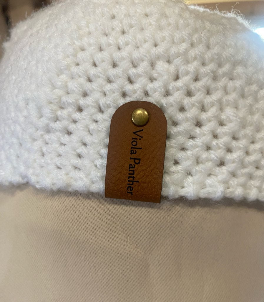 Handmade Crochet Newsboy Cap by Viola Panther - White Knit Hat with Visor, Crochet Hat, Newsboy cap, Crochet Kangol Style Hat.