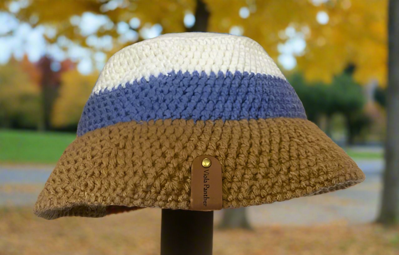 Handmade Crochet Bucket Hat - Multi-colored fall fashion accessory by Main Street Collective