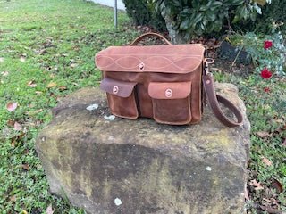 Brown Leather Laptop Bag with Shoulder Strap - Main Street Collective