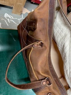 Brown Leather Weekend Bag - Large Travel Duffel, Unlined - Main Street Collective
