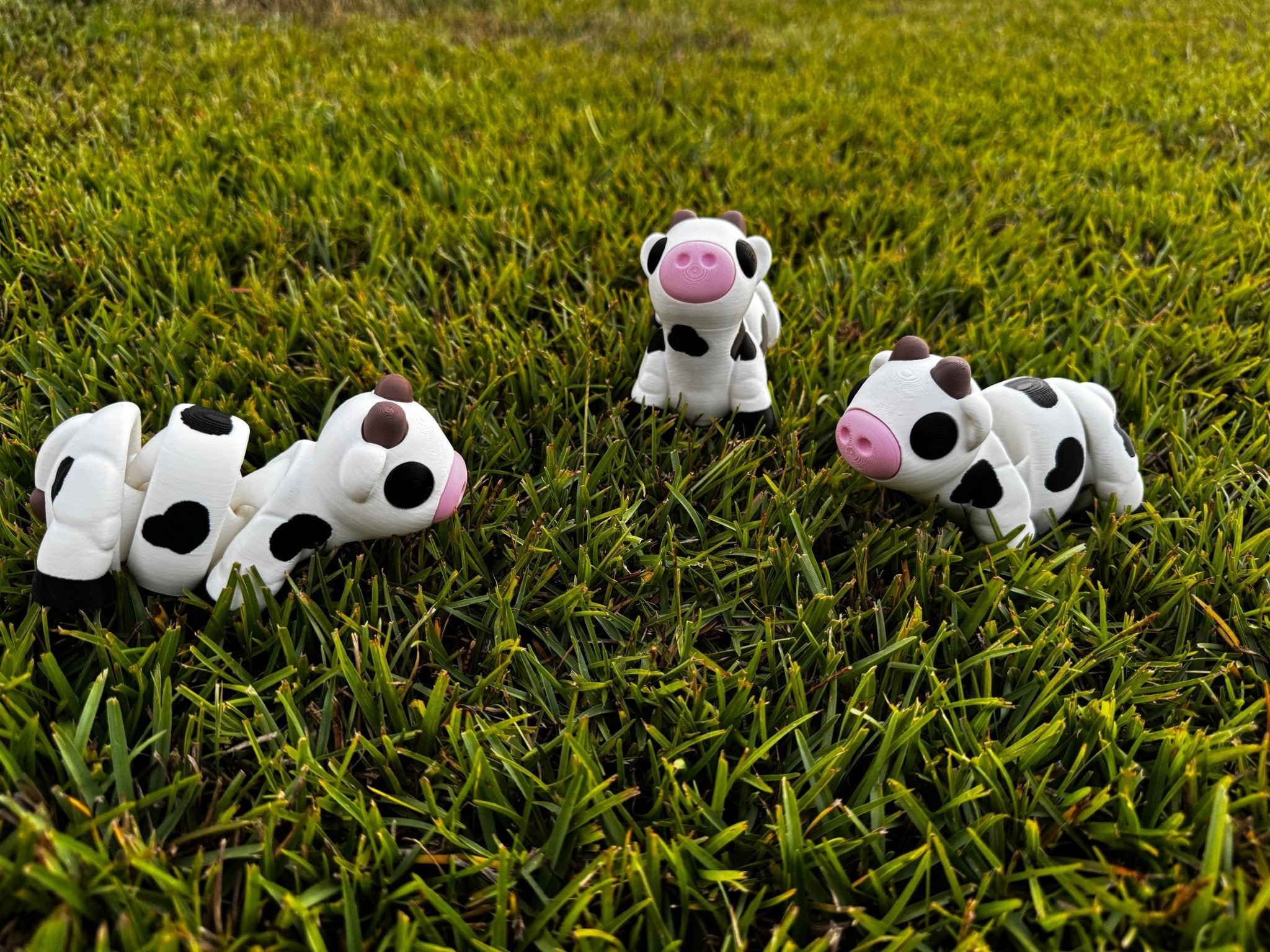 3D Printed Cow Fidget Toy on Grass | Sensory Toy - Main Street Collective