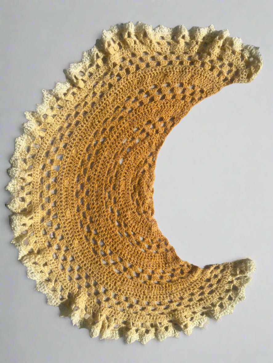 Handmade Crochet Sun Shawl: Ombré Yellow-White Lace Shawl by Main Street Collective