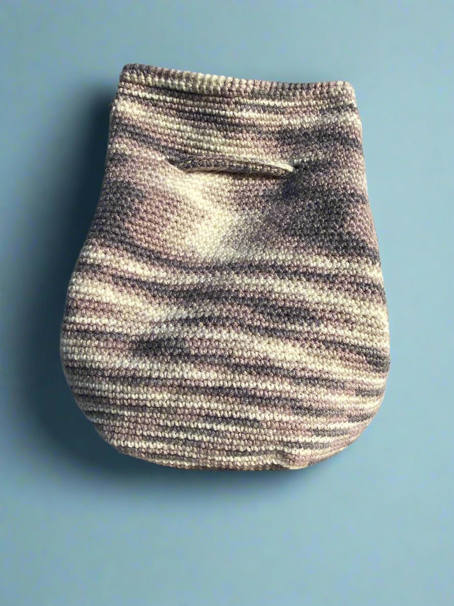 Handmade Zebra Crochet Bag: Convertible Strap Backpack with Drawstring Closure - soft, spacious, and stylish!