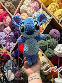 Blue Alien made of Stitches
