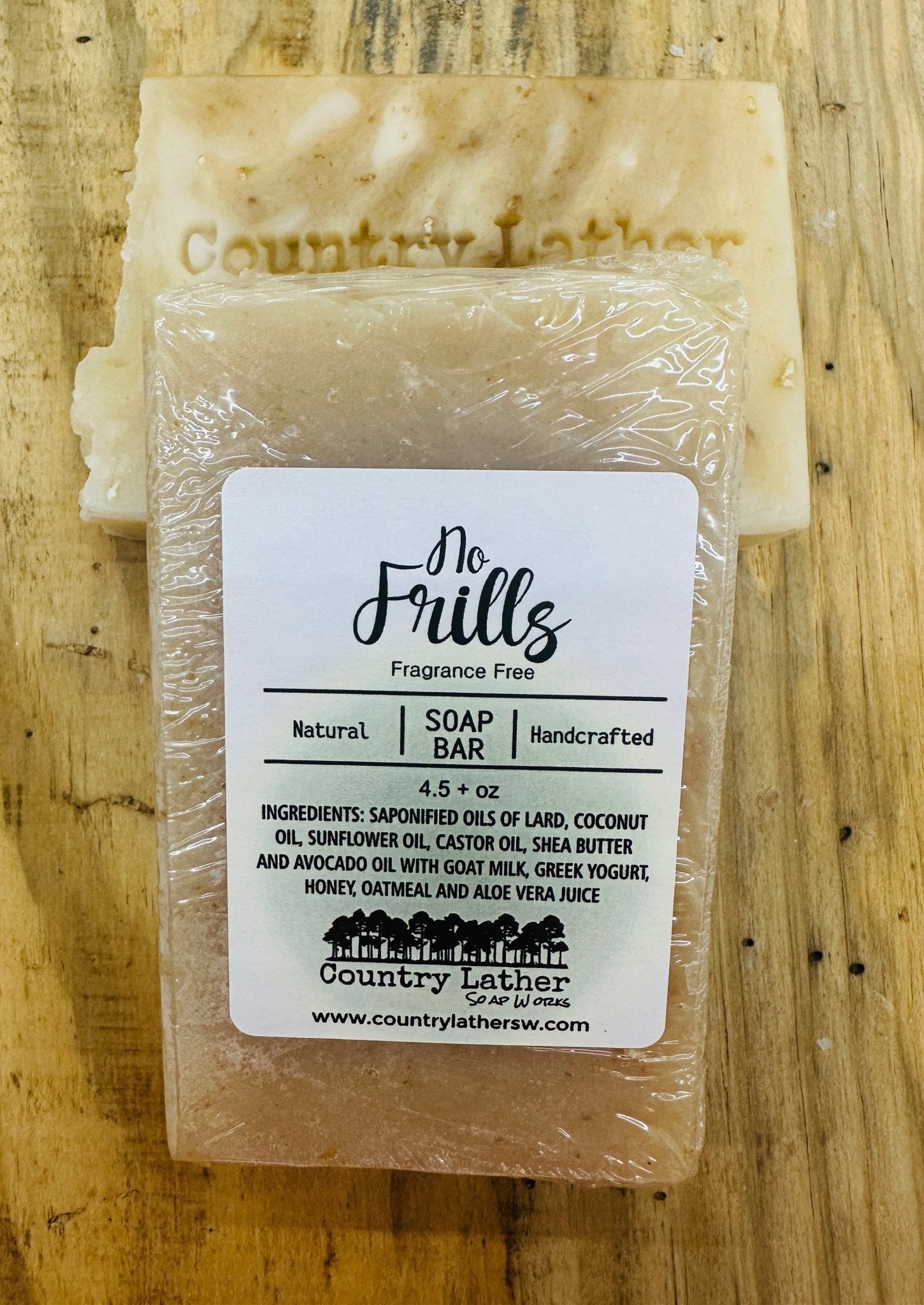 Natural Soap Bar - No Frills, Fragrance Free - Country Lather Handmade Soap