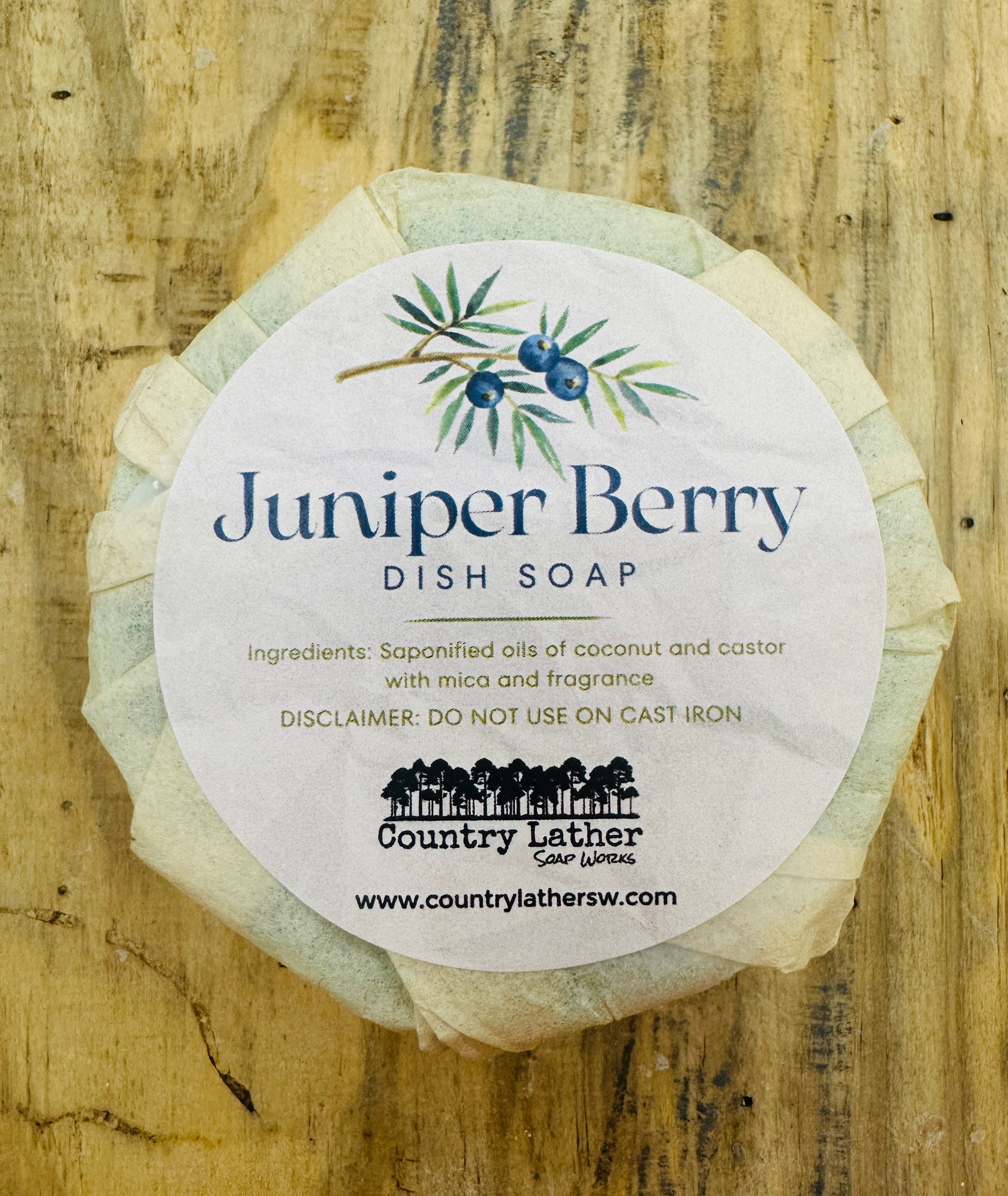 Juniper Berry Dish Soap by Country Lather: Natural, Solid Soap for Sparkling Clean Dishes!