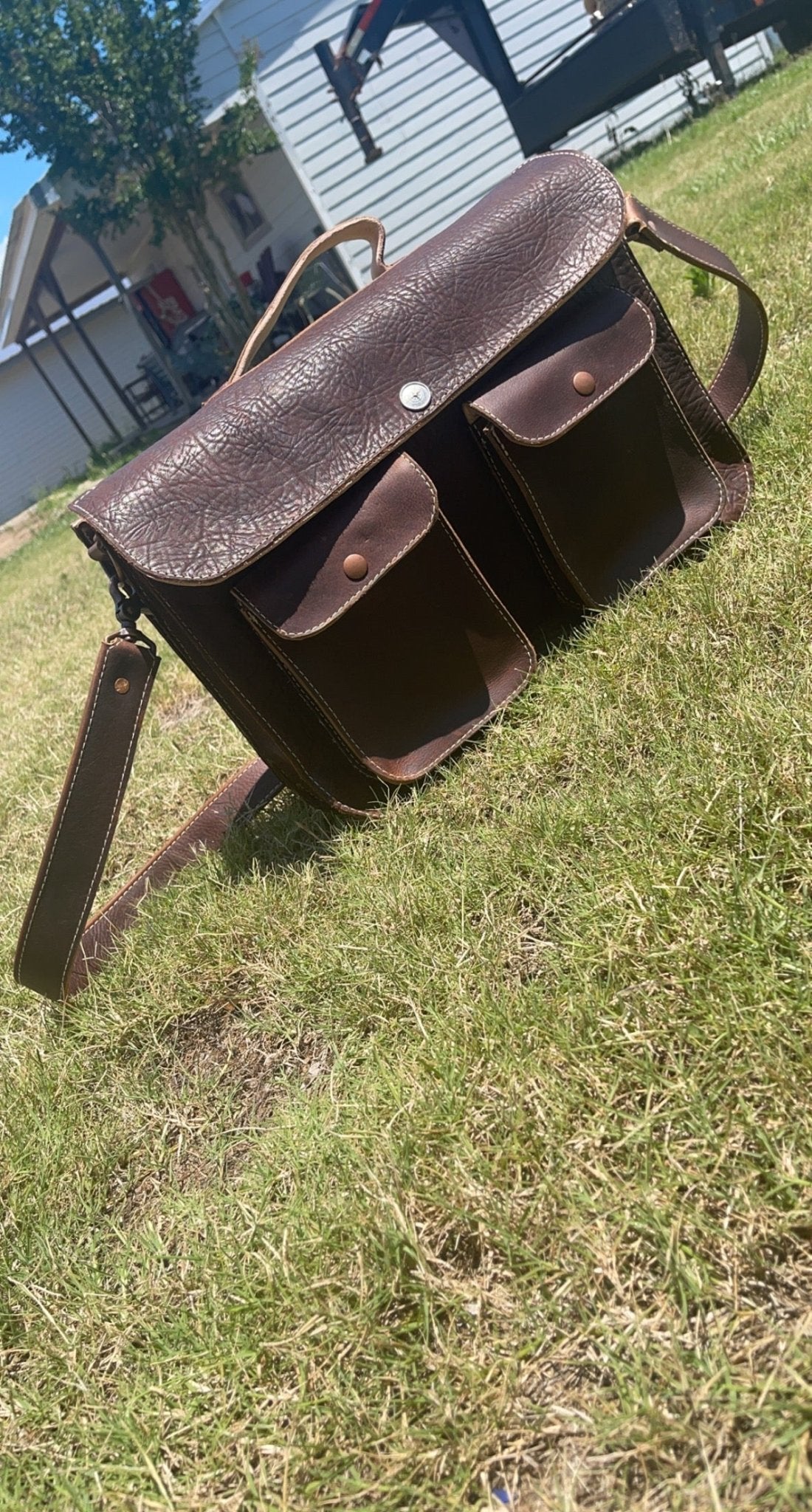 Brown Leather Laptop Bag Messenger Bag - Main Street Collective