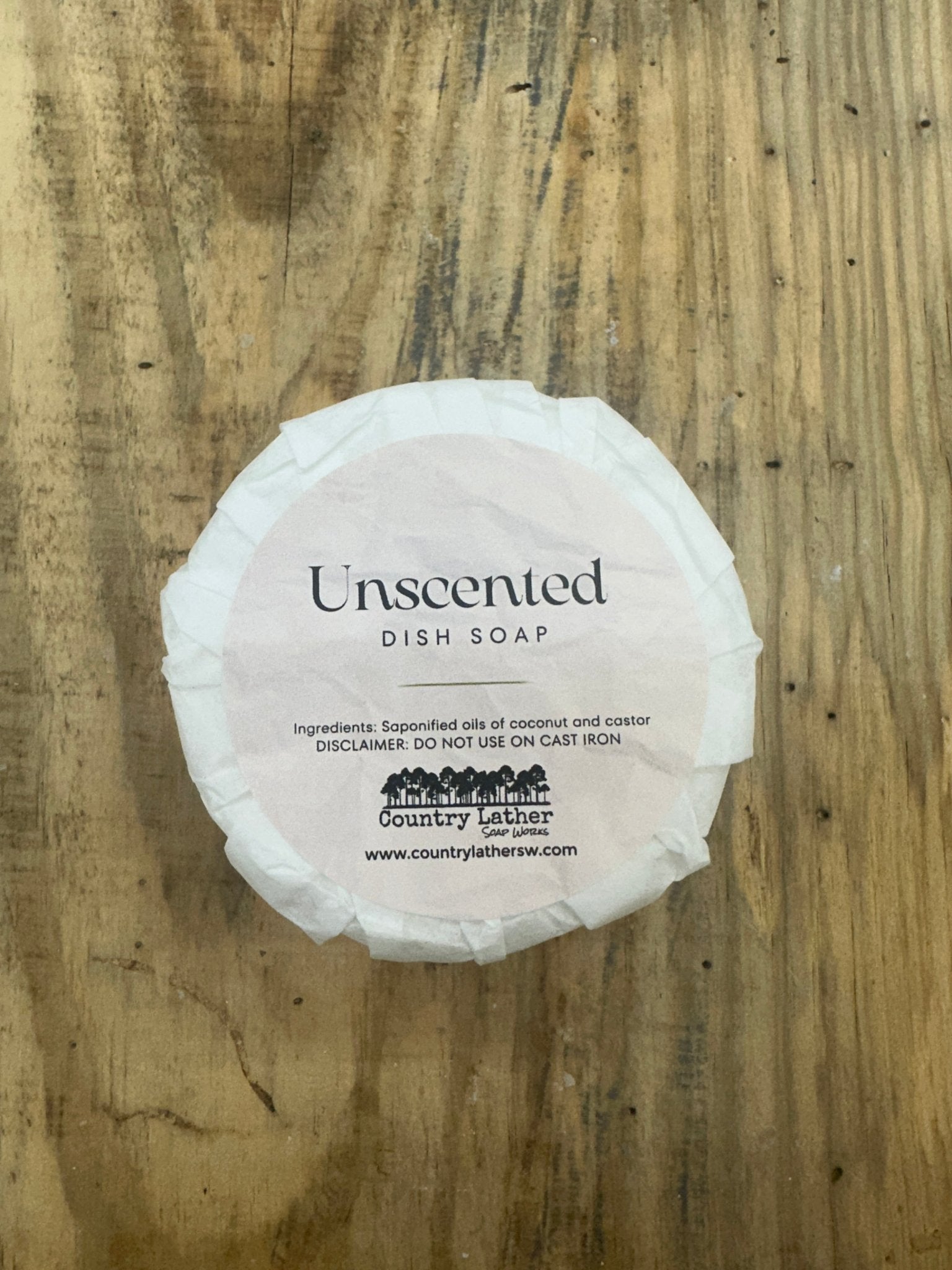 Solid Dish Soap Refill - Country Lather Unscented Zero Waste Kitchen Bar