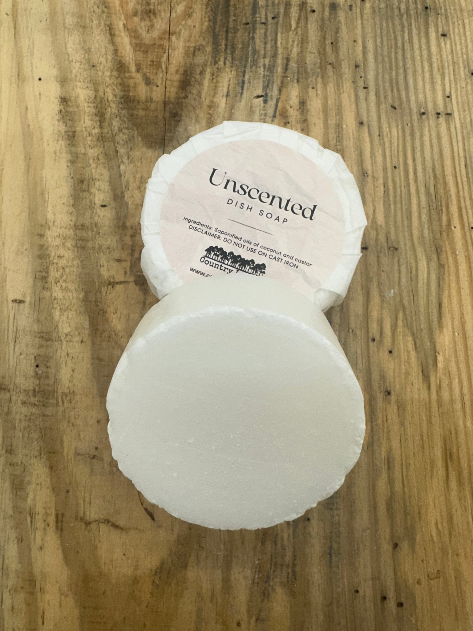Solid Dish Soap Refill - Country Lather Unscented Zero Waste Kitchen Bar