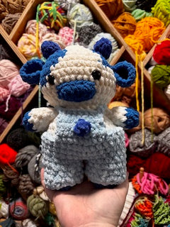 Blueberry Cow - Handmade Crochet Cow Plush Farm Animal Toy