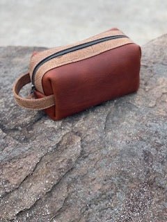 Brown Leather Toiletry Bag | Dopp Kit Makeup Travel Bag | Main Street Collective