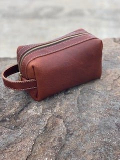 Brown Leather Dopp Kit Toiletry Bag | Main Street Collective Travel Bag