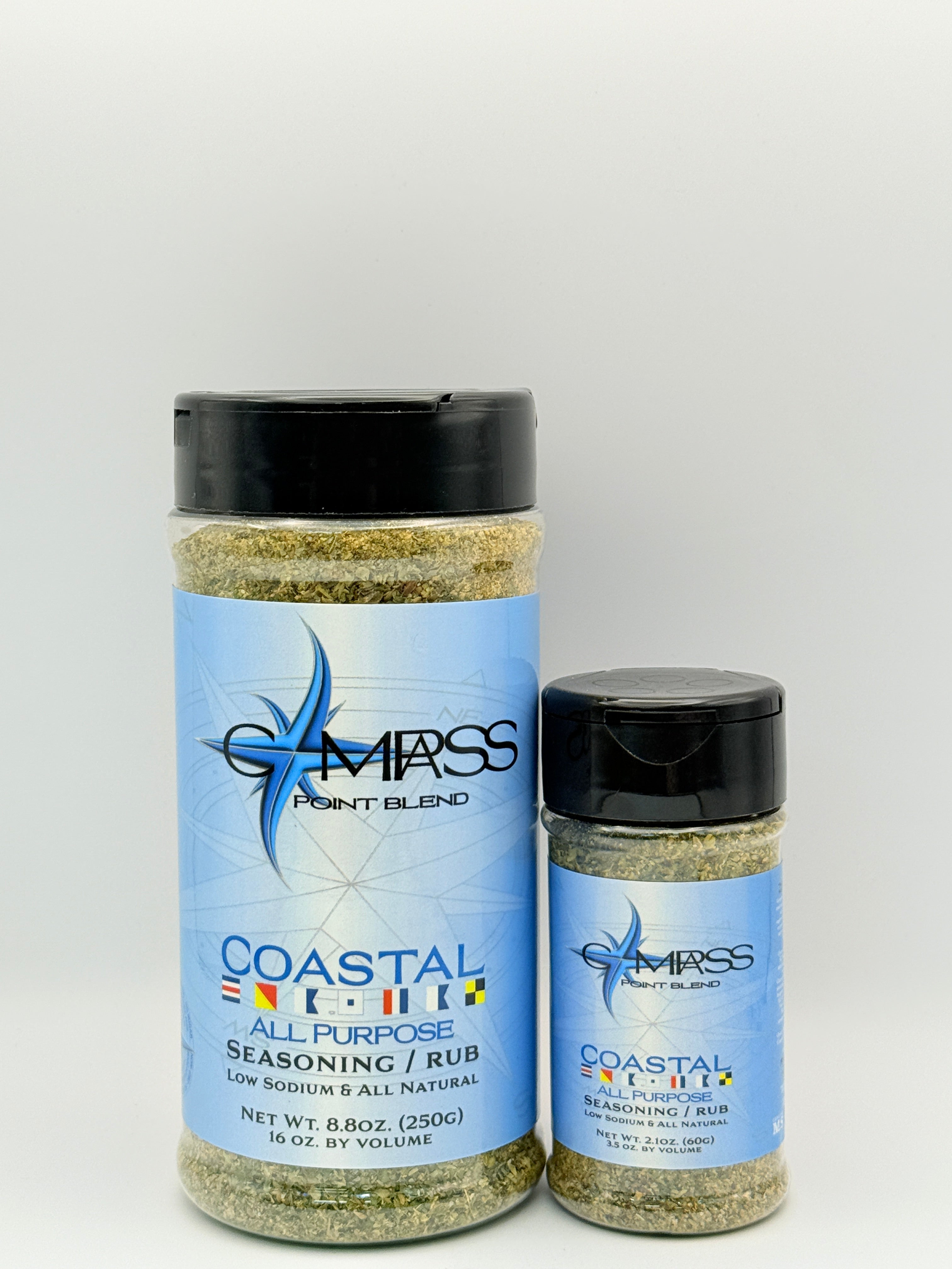 Compass Point Blend Coastal All Purpose Seasoning 2 Sizes: Low Sodium, All Natural Spice Rub by Main Street Collective