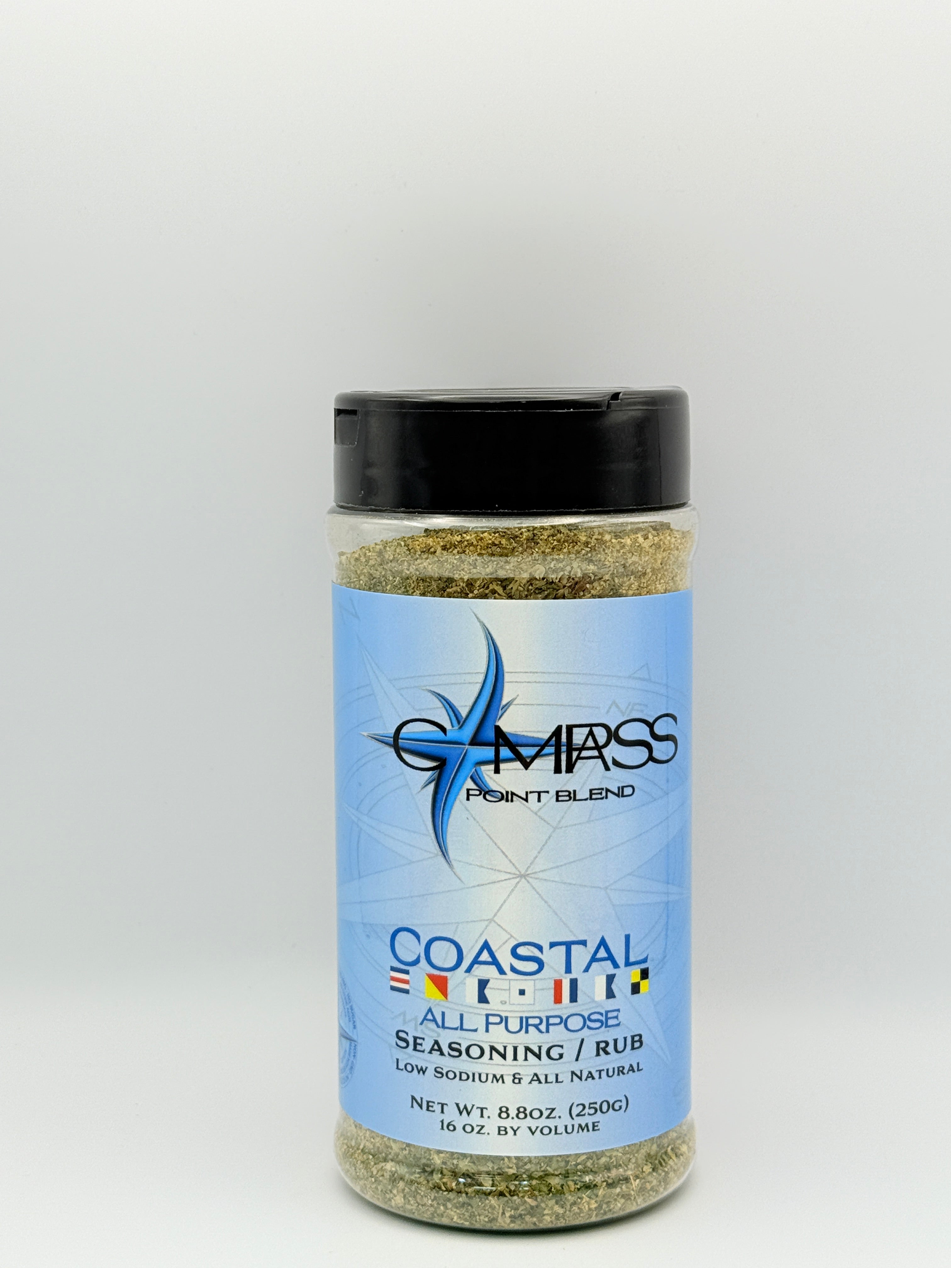 Compass Point Coastal All Purpose Seasoning: Low Sodium & All Natural. Great for seafood, grilling, and everyday cooking!