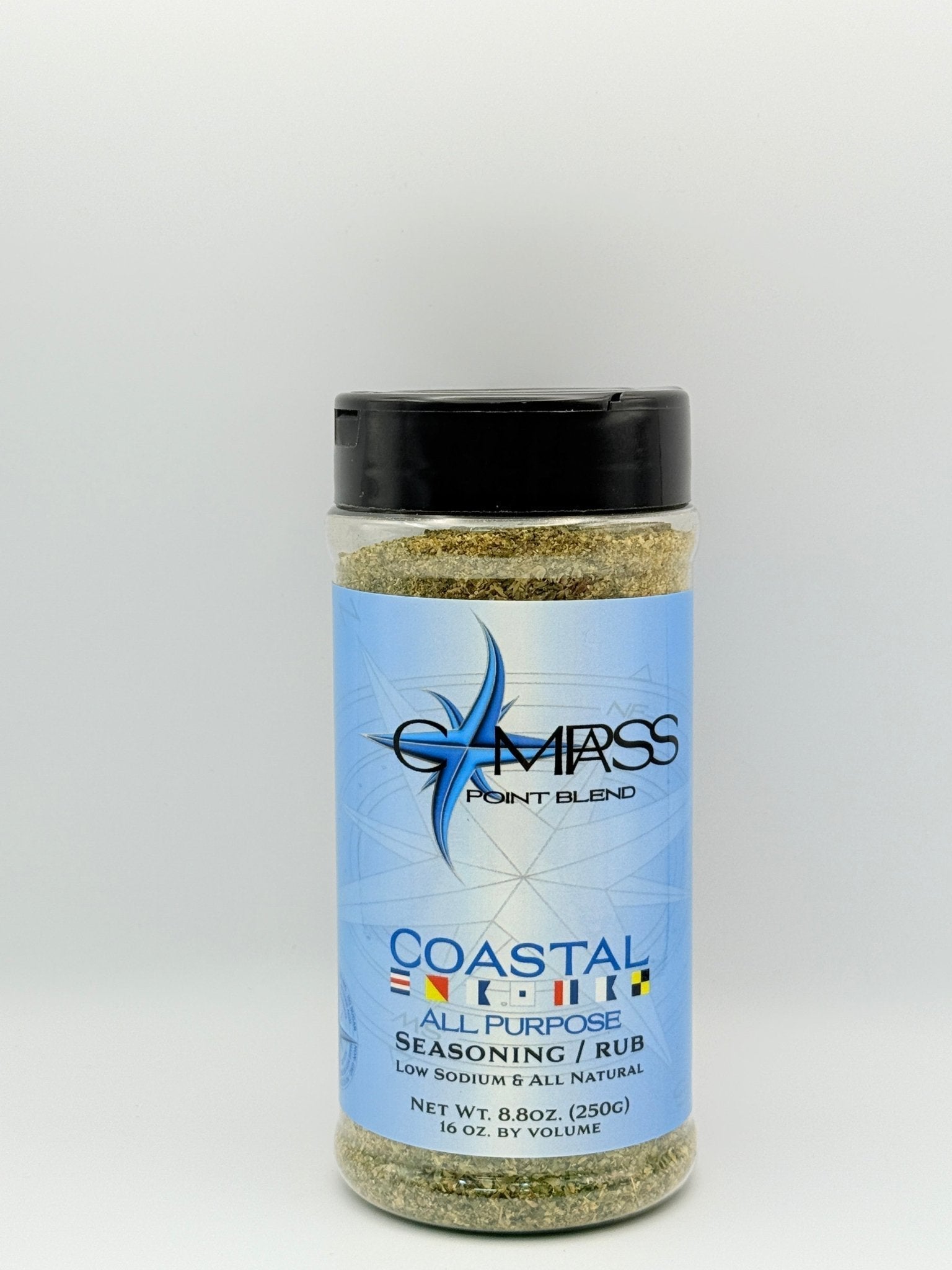 Coastal All Purpose Seasoning Rub - Compass Point Blend, Low Sodium, Natural Spice Blend for Seafood, Chicken, and More