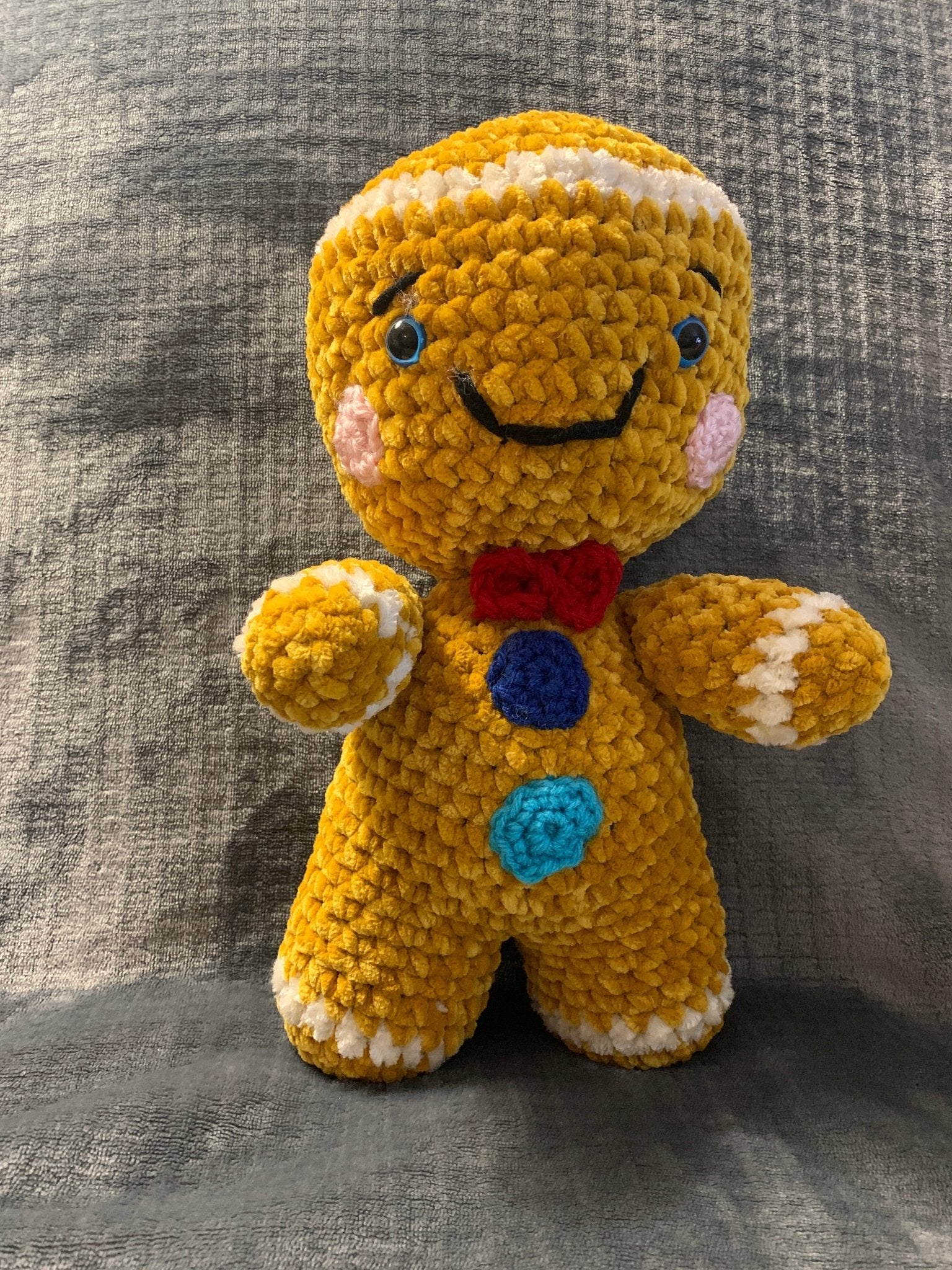 Handmade Crochet Gingerbread Man Plush - 15 inch - Main Street Collective Christmas Holiday Decor