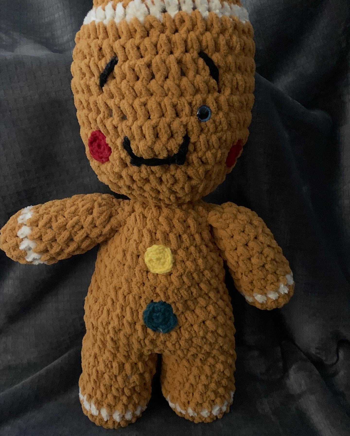 Large Crochet Gingerbread Man Plush - Handmade Holiday Decoration Main Street Collective