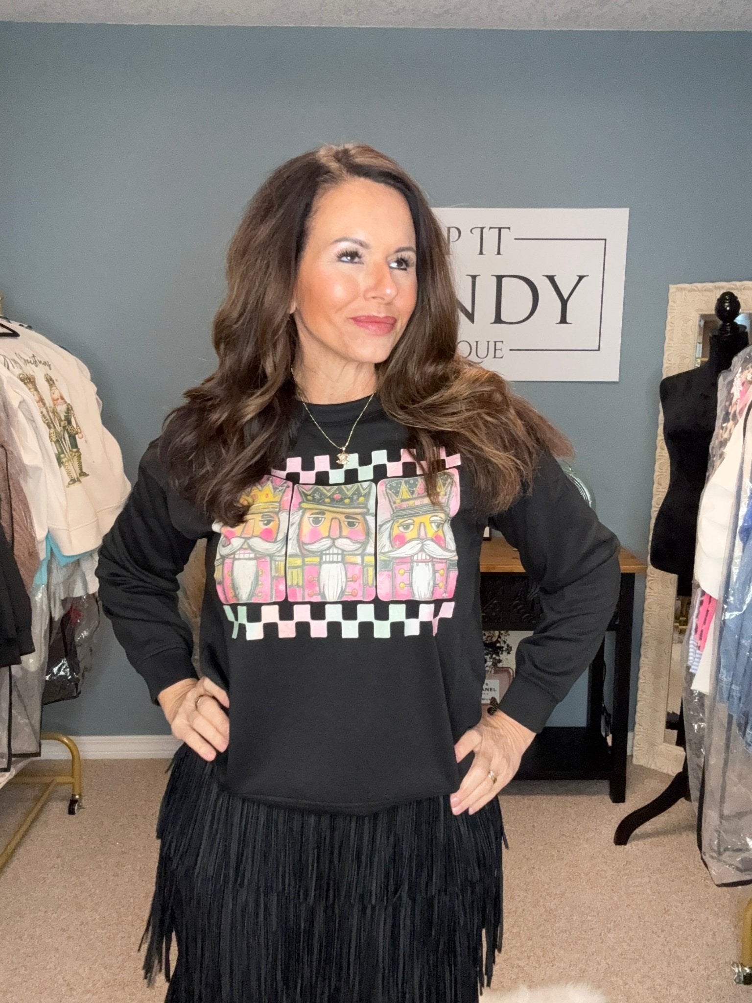 Nutcracker Christmas Zenana Sweatshirt (black)